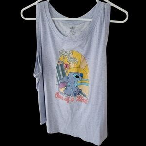 Disney Gray and Blue Tank Top with Stitch Design